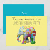 Elephant speelgoed baby of peuterjarige verjaardag kaart (Voorkant / Achterkant)