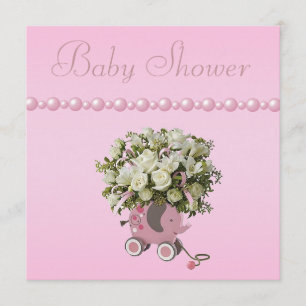 Elephant Speelgoed, Flowers & Pearls Baby shower Kaart