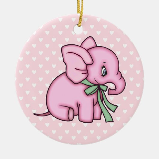 Elephant Speelgoed Roze Keramisch Ornament (Voorkant)