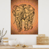 "Elephant Spirit" — version2, surreal totem animal Poster (Keuken)