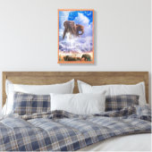 ELEPHANT SPIRITS VAN Mount Kilimanjaro Canvas Afdruk (Insitu (Slaapkamer))