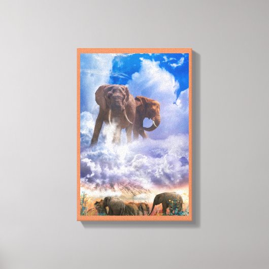 ELEPHANT SPIRITS VAN Mount Kilimanjaro Canvas Afdruk (Voorkant)
