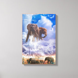ELEPHANT SPIRITS VAN Mount Kilimanjaro Canvas Afdruk
