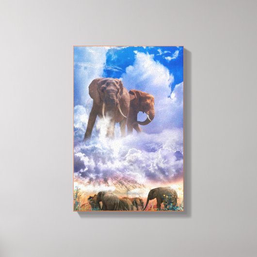 ELEPHANT SPIRITS VAN Mount Kilimanjaro Canvas Afdruk (Voorkant)