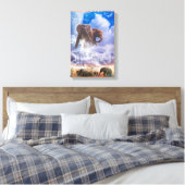 ELEPHANT SPIRITS VAN Mount Kilimanjaro Canvas Afdruk (Insitu (Slaapkamer))