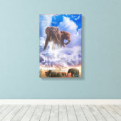 ELEPHANT SPIRITS VAN Mount Kilimanjaro Canvas Afdruk (Insitu (Houten vloer))
