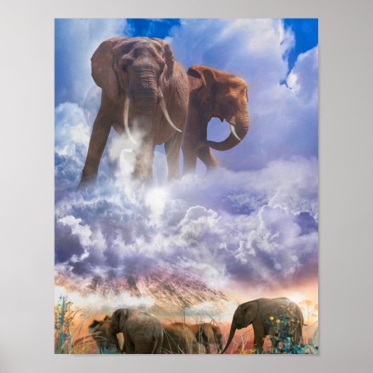 ELEPHANT SPIRITS VAN Mount Kilimanjaro Poster (Voorkant)