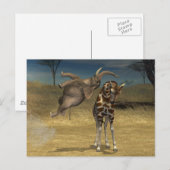 Elephant springt over Giraffe Briefkaart (Voorkant / Achterkant)