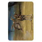 Elephant springt over Giraffe Magneet (Verticaal)