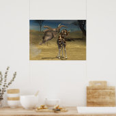 Elephant springt over Giraffe Poster (Keuken)