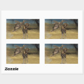 Elephant springt over Giraffe Rechthoekige Sticker (Vel)
