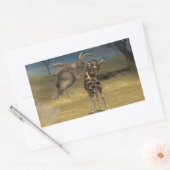 Elephant springt over Giraffe Rechthoekige Sticker (Envelop)
