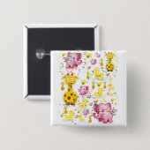 Elephant Square Button (Voorkant /achterkant)