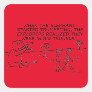 Elephant Square Sticker