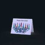 Elephant Star Menorah Kaarten<br><div class="desc">Grafische illustratie van een olifant,  giraffe en Star of David menorah ontwerp.</div>