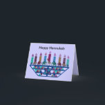 Elephant Star Menorah Kaarten<br><div class="desc">Grafische illustratie van een olifant,  giraffe en Star of David menorah ontwerp.</div>