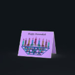 Elephant Star Menorah-kaarten Feestdagen Kaart<br><div class="desc">Grafische illustratie van een olifant,  giraffe en ster van David menorah design.</div>