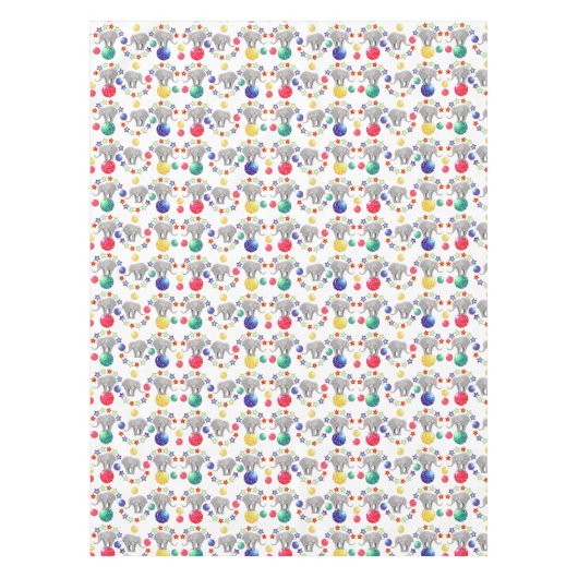 Elephant Stars Circus Pattern Tafelkleed (Voorkant)