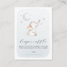 Elephant Stars Moon Dusty Blue Boy Baby shower
