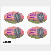 Elephant Stationery Ovale Sticker (Vel)