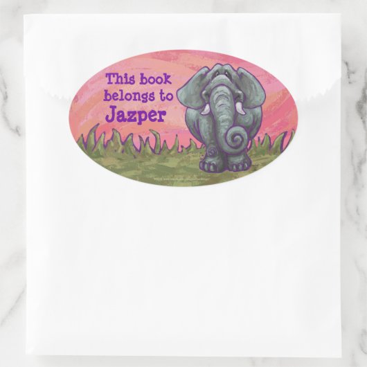 Elephant Stationery Ovale Sticker (Tas)