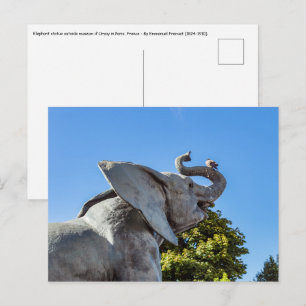 Elephant statue buiten museum d'Orsay in Parijs Briefkaart