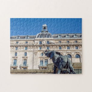 Elephant statue buiten museum d'Orsay in Parijs Legpuzzel