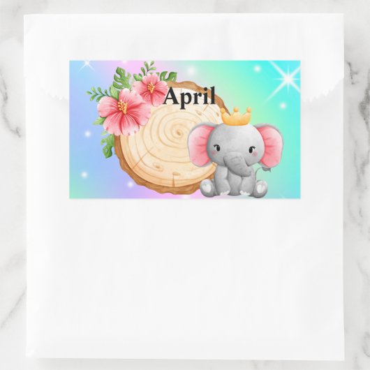 Elephant-sticker personaliseren rechthoekige sticker (Tas)