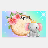 Elephant-sticker personaliseren rechthoekige sticker (Voorkant)