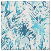 ELEPHANT STOMP Indigo Blue Safari Print Stof (Close Up)