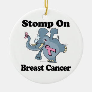 Elephant Stomp on Breast Cancer Keramisch Ornament