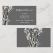 Elephant Storage Waterverf African Animal Art Visitekaartje (Voorkant / Achterkant)