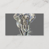 Elephant Storage Waterverf African Animal Art Visitekaartje (Achterkant)