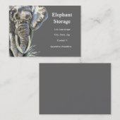 Elephant Storage Waterverf African Animal Art Visitekaartje (Voorkant / Achterkant)