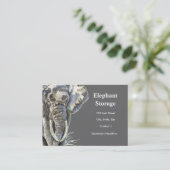 Elephant Storage Waterverf African Animal Art Visitekaartje (Staand voorkant)