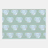 Elephant Stripes Happy Birthday set van Inpakpapier Vel (Voorkant 3)