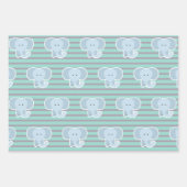 Elephant Stripes Happy Birthday set van Inpakpapier Vel (Voorkant 2)