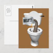 Elephant Stuck in Toilet Briefkaart (Voorkant / Achterkant)