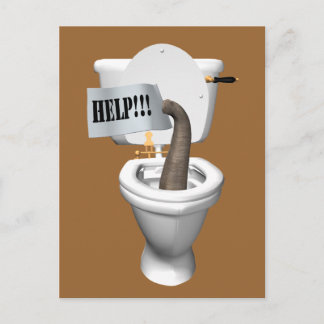 Elephant Stuck in Toilet Briefkaart