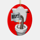 Elephant Stuck in Toilet Keramisch Ornament (Rechts)