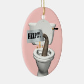 Elephant Stuck in Toilet Keramisch Ornament (Rechts)