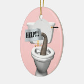 Elephant Stuck in Toilet Keramisch Ornament (Links)