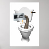 Elephant Stuck in Toilet Poster (Voorkant)