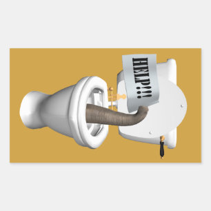 Elephant Stuck in Toilet Rechthoekige Sticker