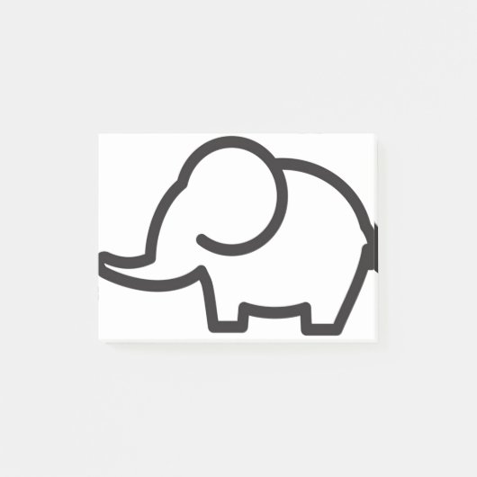 Elephant Stylied Line Art Post-it® Notes (Voorkant)