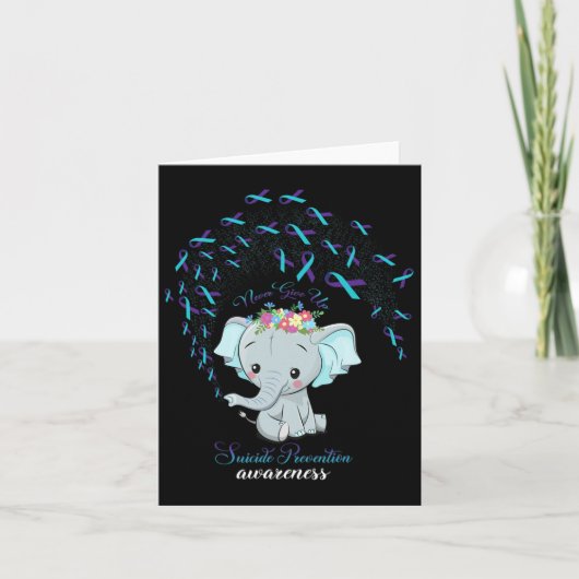 Elephant Suicide Prevention Warrior Awareness Gift Kaart (Voorkant)