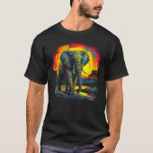 Elephant Sun Zoo Jungle Nature Designer T-shirt (Voorkant)