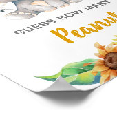 Elephant Sunflower Autumn raad hoeveel pinda's Poster (Hoek)