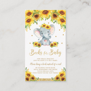Elephant Sunflower Baby shower brengt boek mee Informatiekaartje