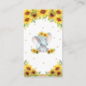 Elephant Sunflower Baby shower brengt boek mee Informatiekaartje (Achterkant)